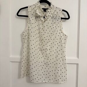 J Crew Top Ruffle Trim Printed Top - Medium